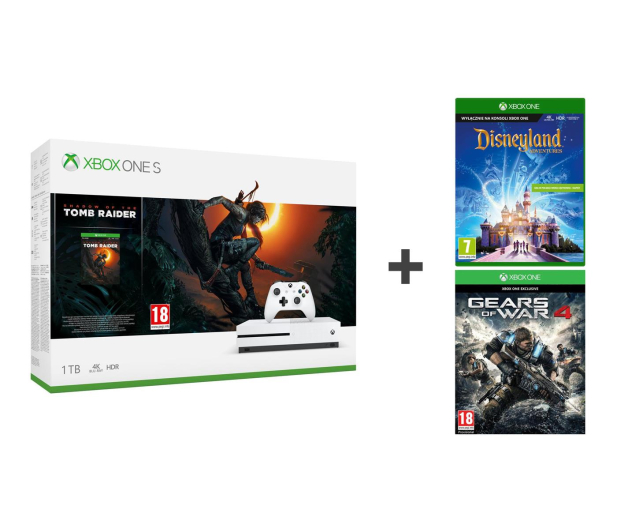 Microsoft Xbox One S 1TB SOTTR+Disneyland Adventures+GOW - 499797 - zdjęcie